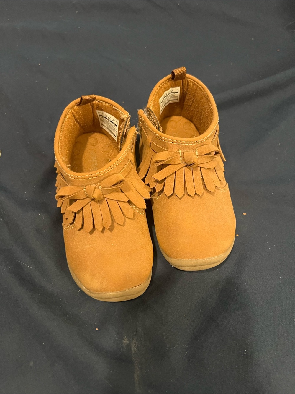 Carters Toddler Fringe Suede Ankle Boots - Tan